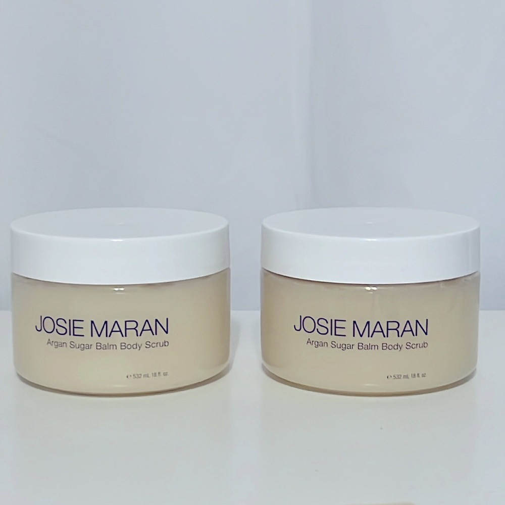 JOSIE MARAN Argan Sugar Balm Body Scrub Vanilla Lemon 18 oz. Set of 2